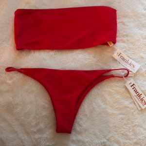 NWT Frankies ribbed red bikini set
